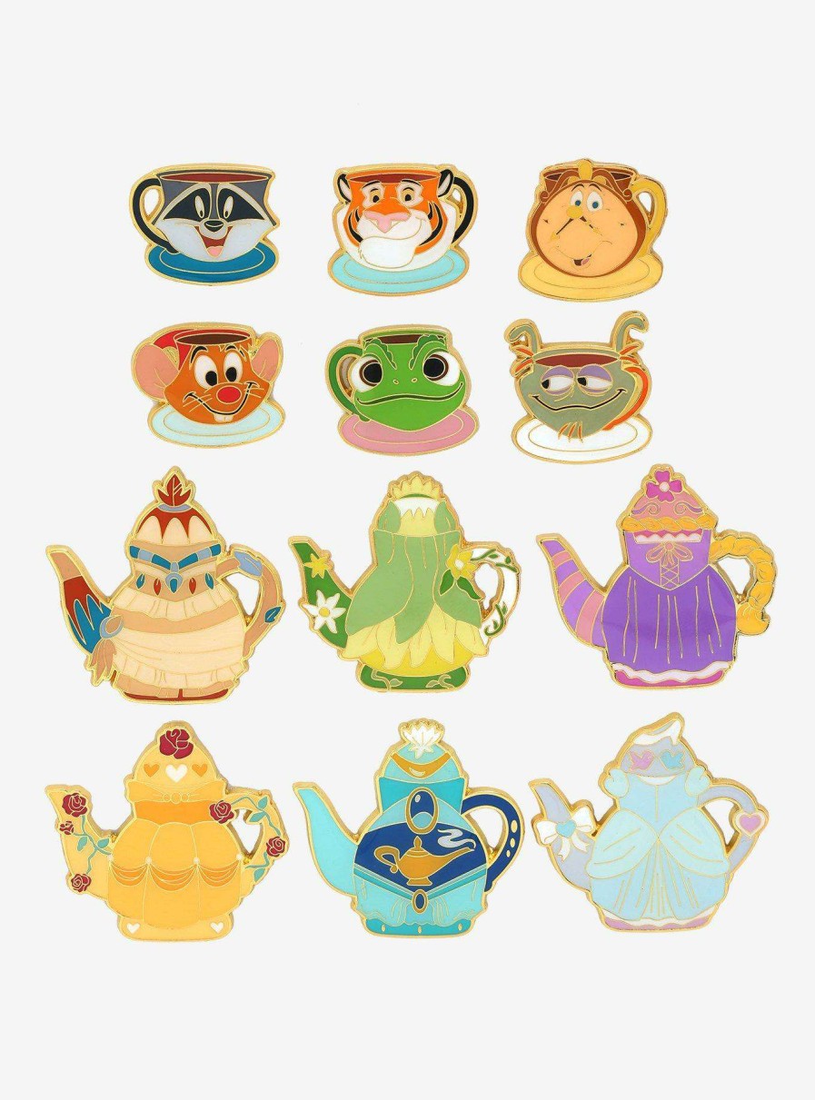 Accessories * | Popular Loungefly Disney Princess Teacup Set Blind Box Enamel Pin Boxlunch Exclusive