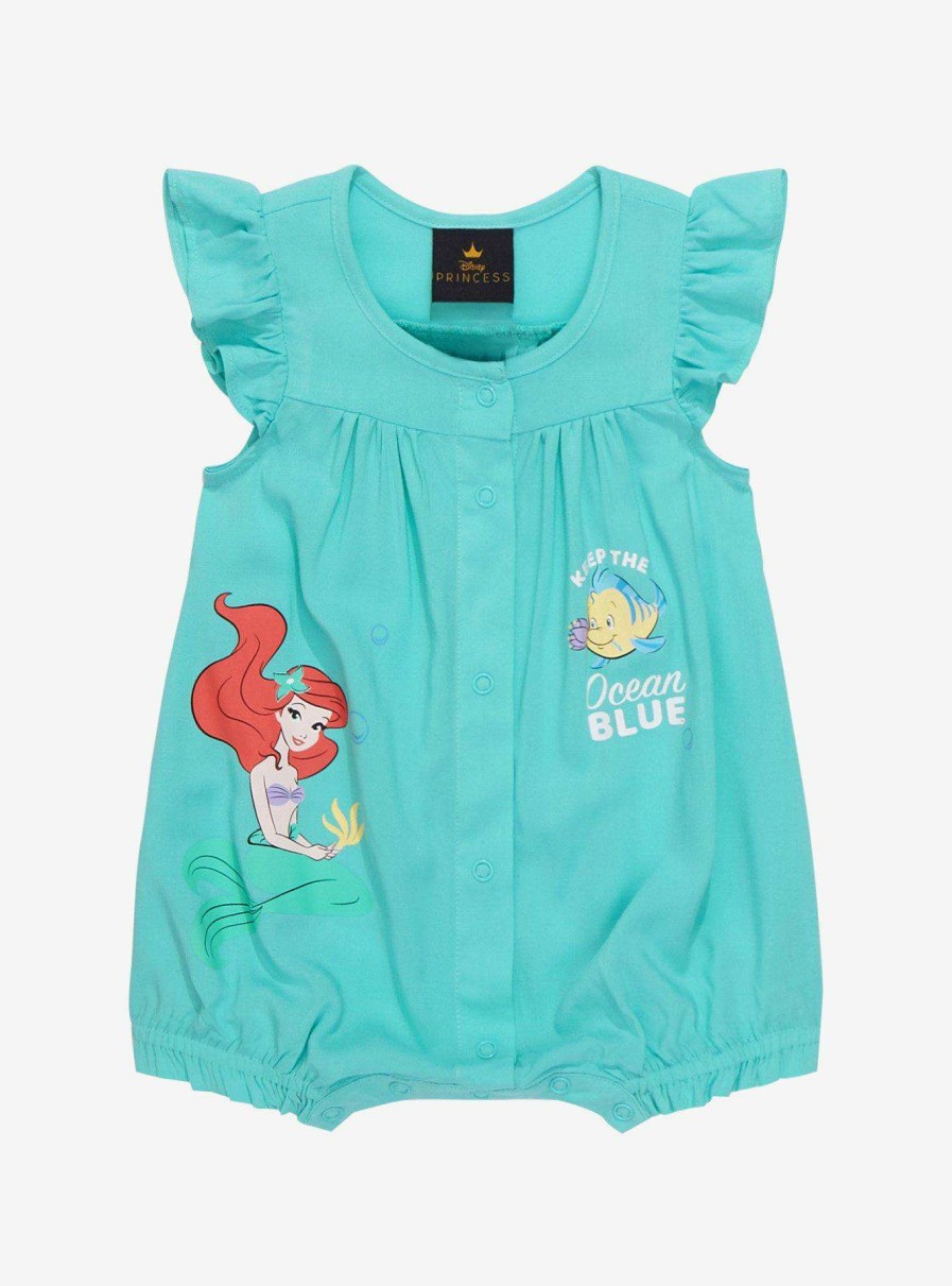 Accessories * | Online Store Disney The Little Mermaid Ariel & Flounder Ocean Blue Infant One-Piece Boxlunch Exclusive