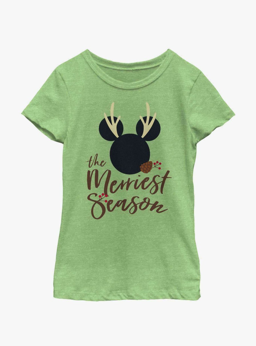 Kids * | Shoping Disney Mickey Mouse Merriest Season Youth Girls T-Shirt