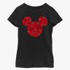 Kids * | Disney Minnie Mouse Mickey Mouse Roses Youth Girls T-Shirt Cut Price