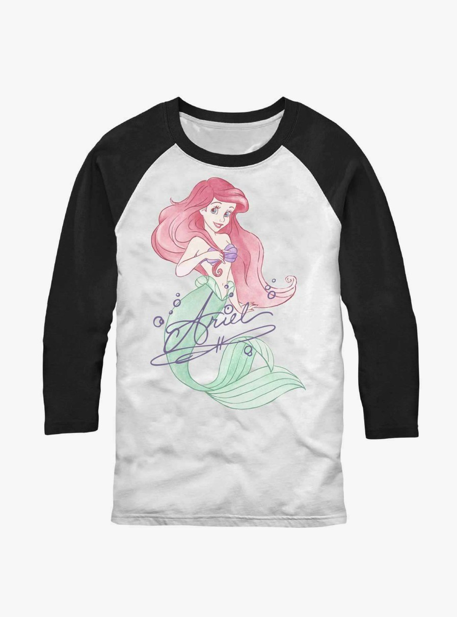 Adults * | Discount Disney The Little Mermaid Signed Ariel Raglan