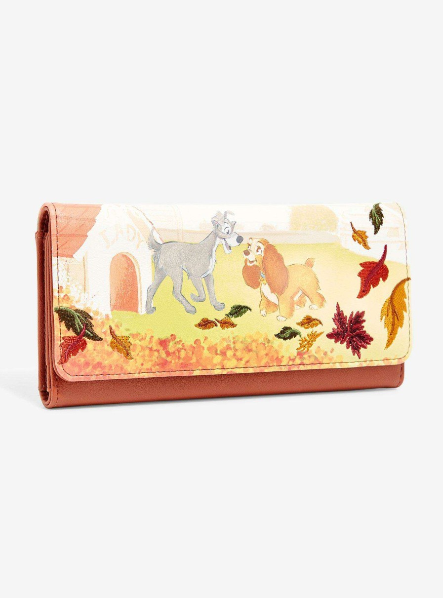 Bags * | Reasonable Price Loungefly Disney Lady And The Tramp Autumn Home Wallet Boxlunch Exclusive