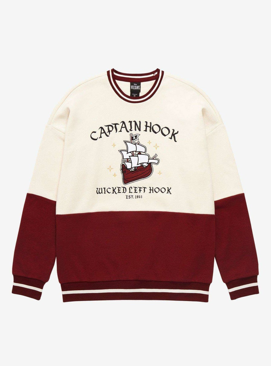 Adults * | Latest Disney Peter Pan Captain Hook Panel Crewneck Boxlunch Exclusive