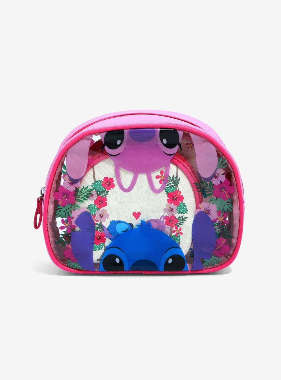 Accessories * | Online Store Disney Lilo & Stitch: The Series Angel & Stitch Cosmetic Bag Set Boxlunch Exclusive