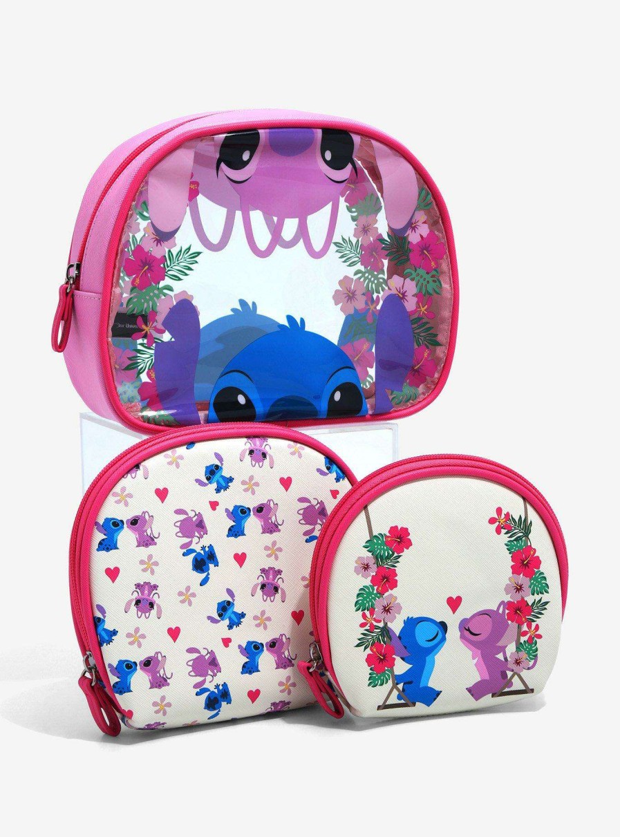 Accessories * | Online Store Disney Lilo & Stitch: The Series Angel & Stitch Cosmetic Bag Set Boxlunch Exclusive