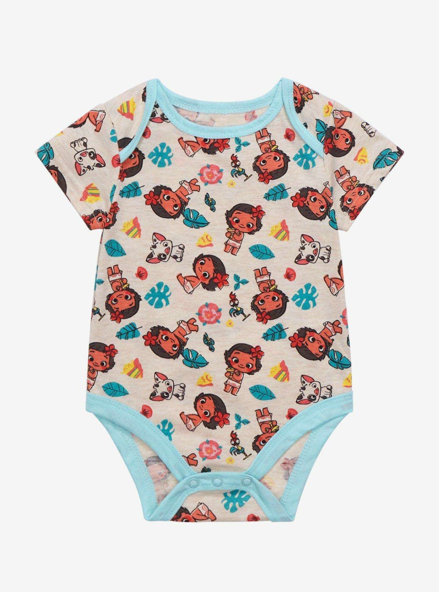 Kids * | Offering Discounts Disney Moana Tropical Icons Allover Print Infant One-Piece Boxlunch Exclusive