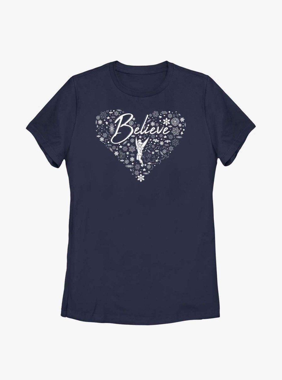 Adults * | Offering Discounts Disney Tinkerbell Believe Winter Fill Womens T-Shirt