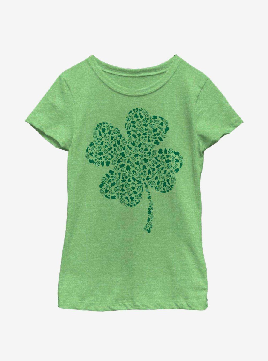 Kids * | Disney Mickey Mouse Clover Fill Youth Girls T-Shirt 100% Guarantee