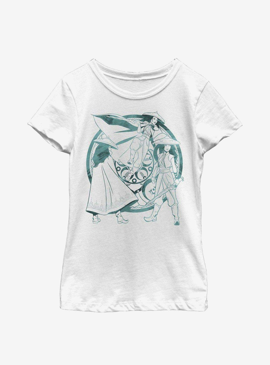 Kids * | Disney Raya And The Last Dragon Watercolor Youth Girls T-Shirt Top Sellers