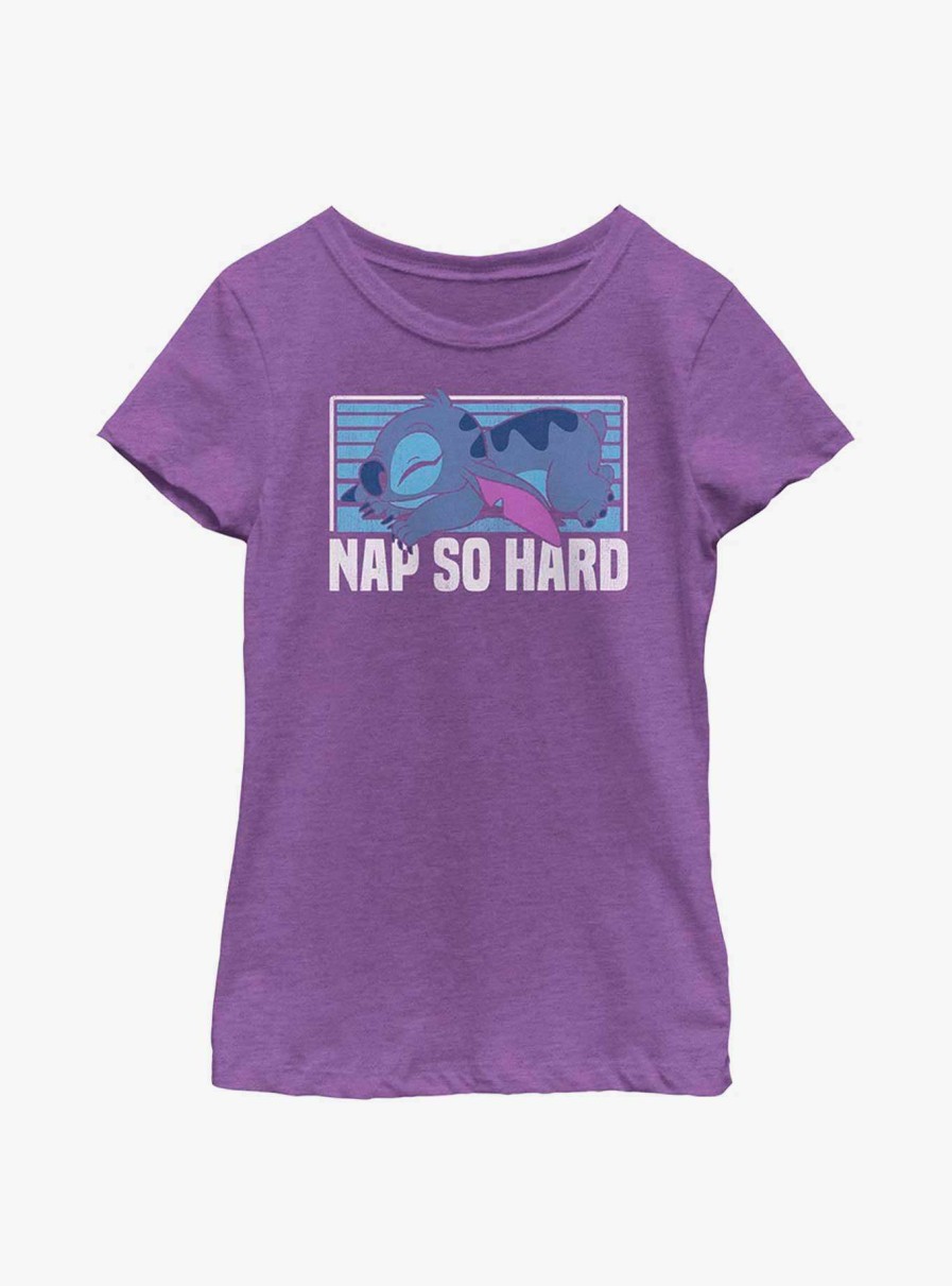 Kids * | Best Guaranteed Disney Lilo And Stitch Nap Youth Girls T-Shirt