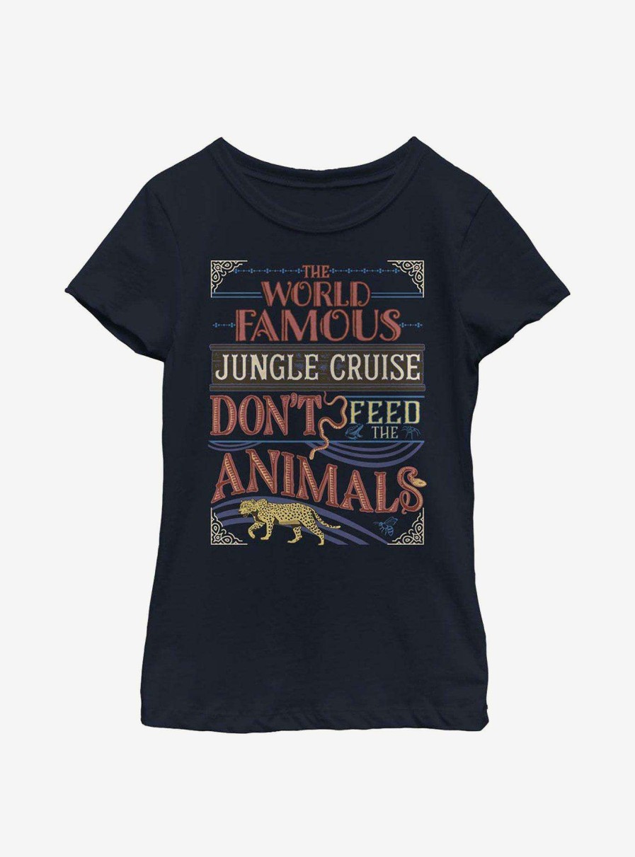 Kids * | Disney Jungle Cruise The World Famous Jungle Cruise Don'T Feed The Animals Youth Girls T-Shirt New