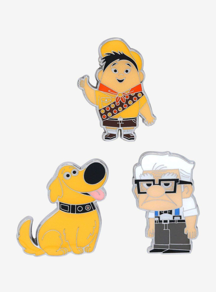 Accessories * | Hot Selling Loungefly Disney Pixar Up Russel, Carl, & Dug Enamel Pin Set Boxlunch Exclusive