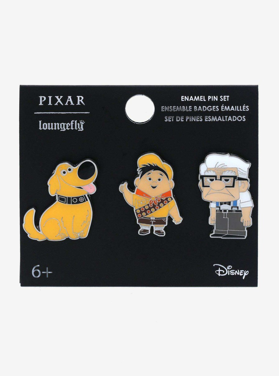 Accessories * | Hot Selling Loungefly Disney Pixar Up Russel, Carl, & Dug Enamel Pin Set Boxlunch Exclusive