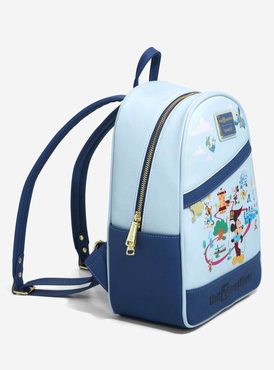 Bags * | Hot Sell Loungefly Disney Walt Disney World 50Th Anniversary Mickey Mouse Resort Tour Guide Mini Backpack Boxlunch Exclusive