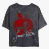 Adults * | Closeout Sale Disney Princesses Snow White Silhouette Mineral Wash Crop Womens T-Shirt