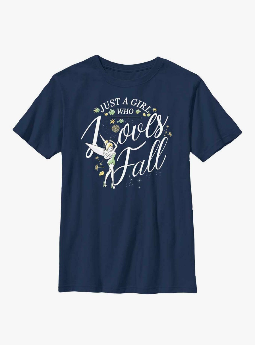 Kids * | Exclusive Design Disney Tinker Bell A Girl Loves Fall Youth T-Shirt