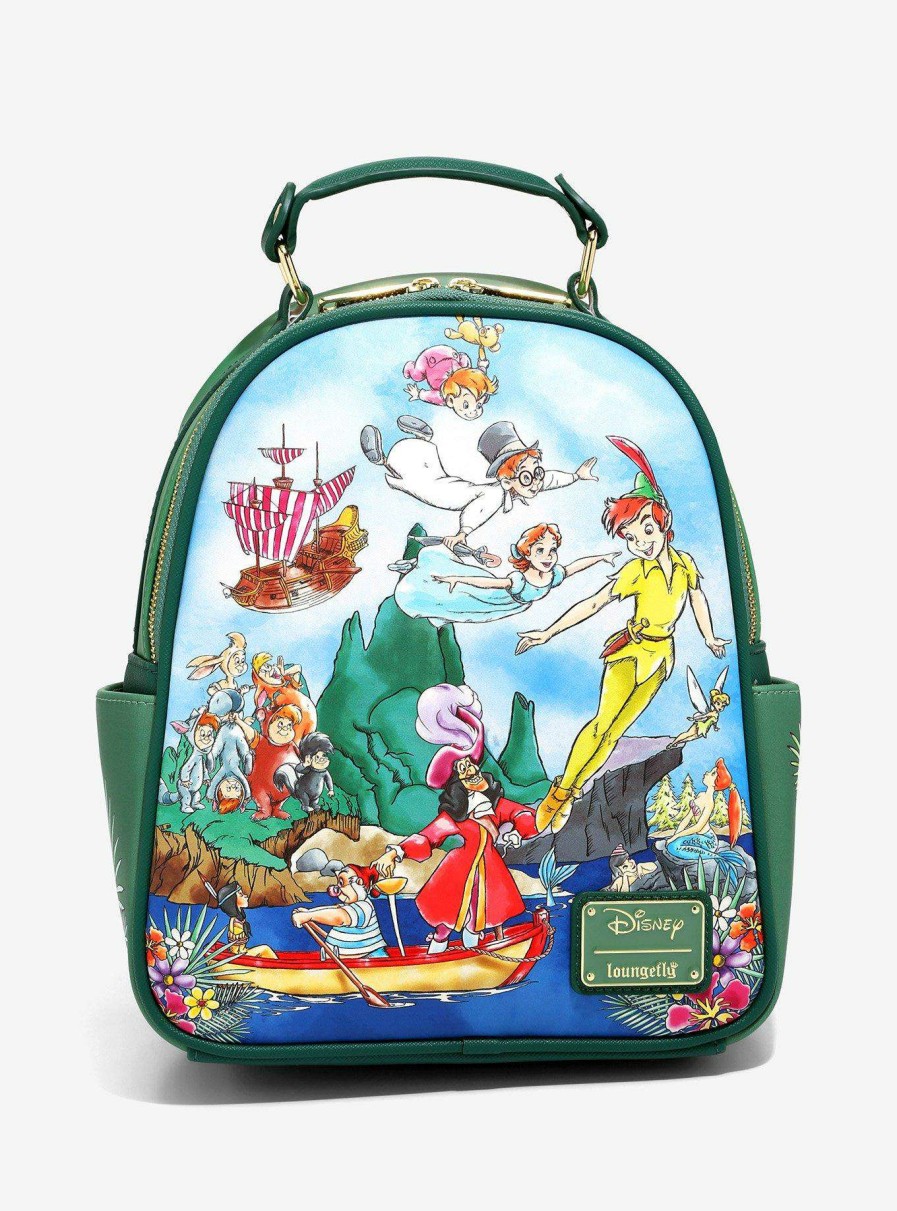 Bags * | Loungefly Disney Peter Pan Cast Painting Mini Backpack Boxlunch Exclusive Large Choice