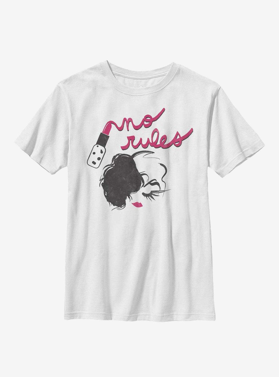 Kids * | Disney Cruella No Rules Lipstick Youth T-Shirt 100% Guarantee