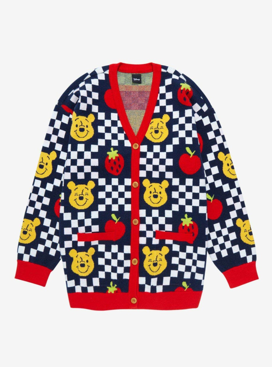 Adults * | Limit Offer Disney Winnie The Pooh Fruits Checkered Women'S Cardigan Boxlunch Exclusive