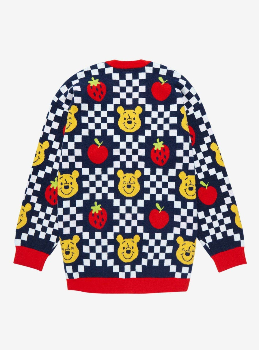 Adults * | Limit Offer Disney Winnie The Pooh Fruits Checkered Women'S Cardigan Boxlunch Exclusive