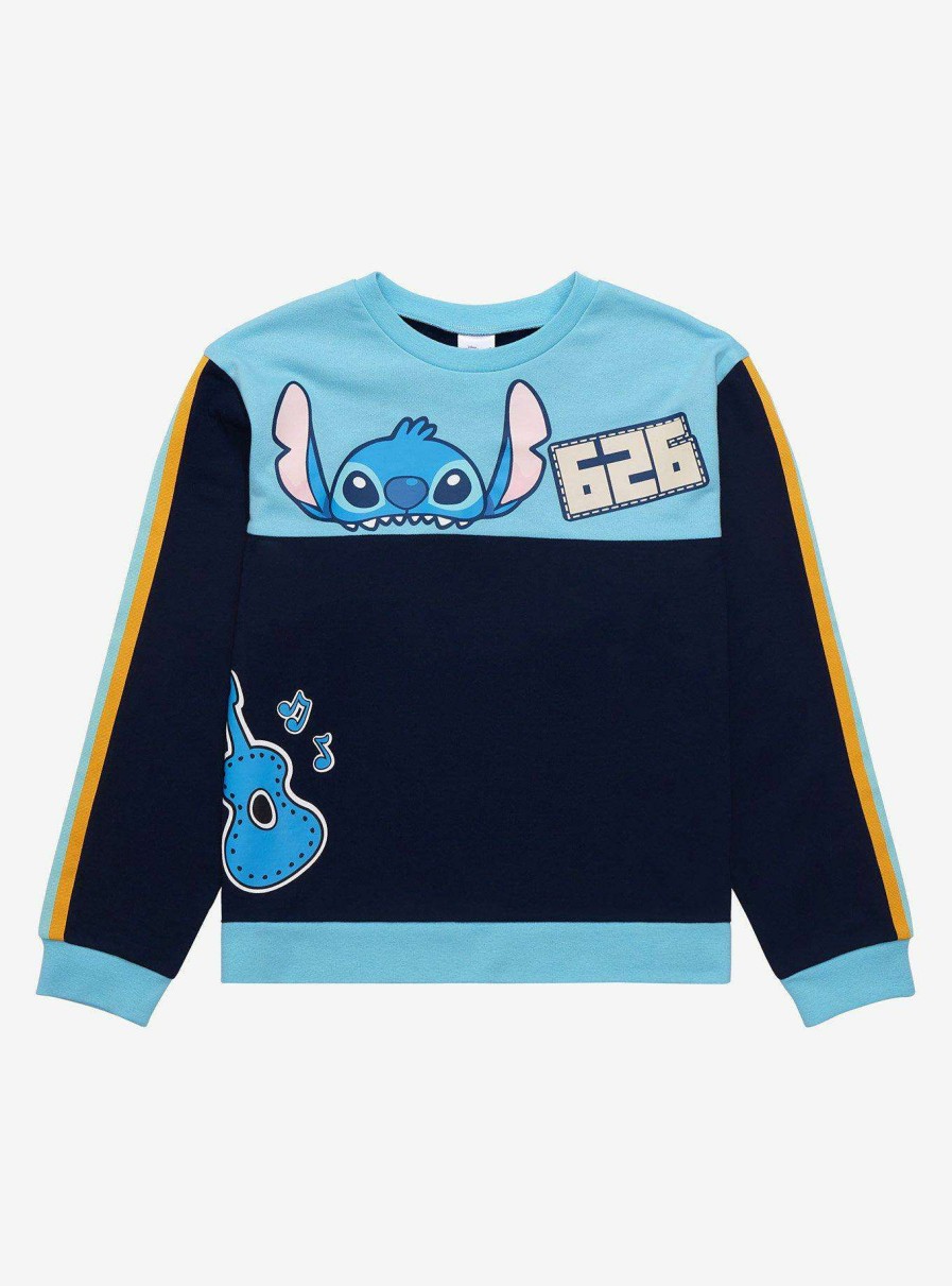 Kids * | Hot Sell Disney Lilo & Stitch Experiment 626 Youth Panel Crewneck Boxlunch Exclusive