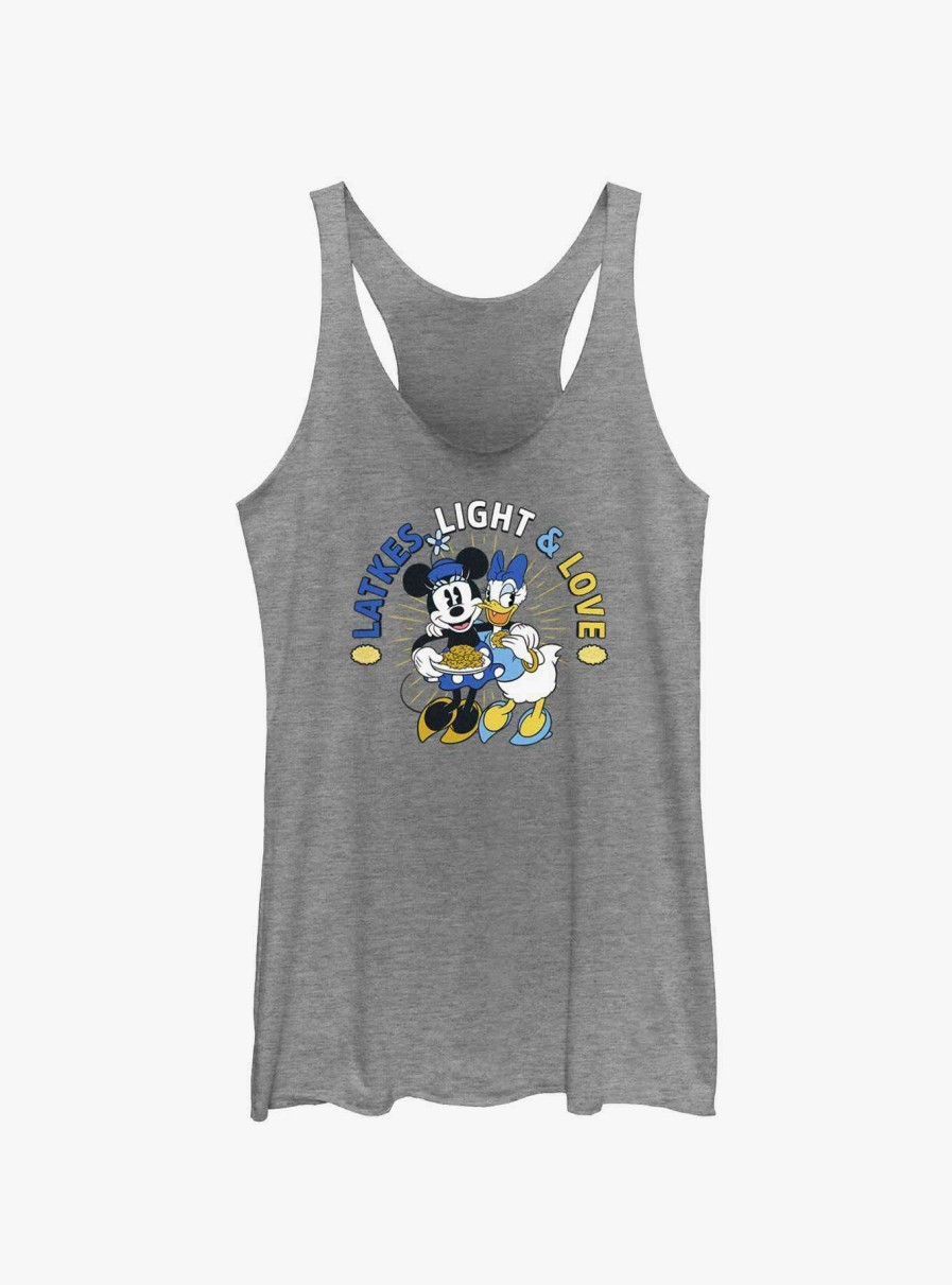 Adults * | Best Guaranteed Disney Mickey Mouse Latkes Light & Love Minnie And Daisy Womens Tank Top