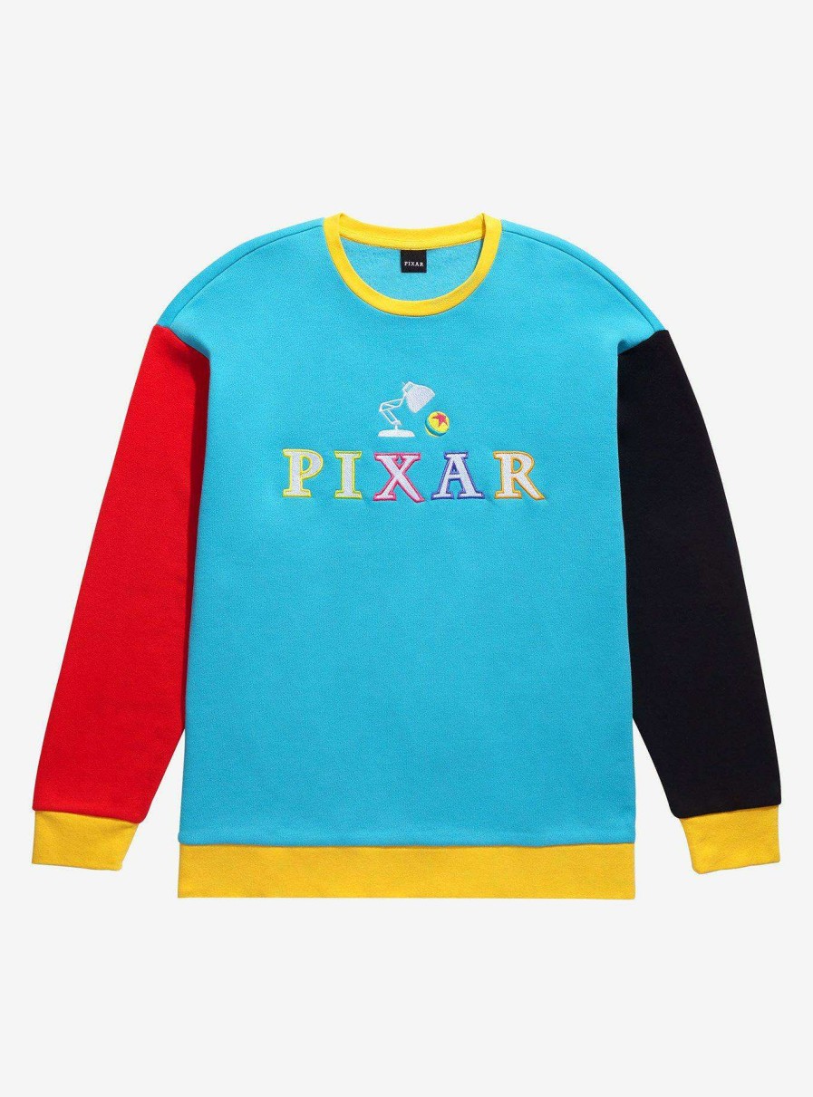 Adults * | Popular Disney Pixar Luxo Jr. & Logo Color Block Crewneck Boxlunch Exclusive