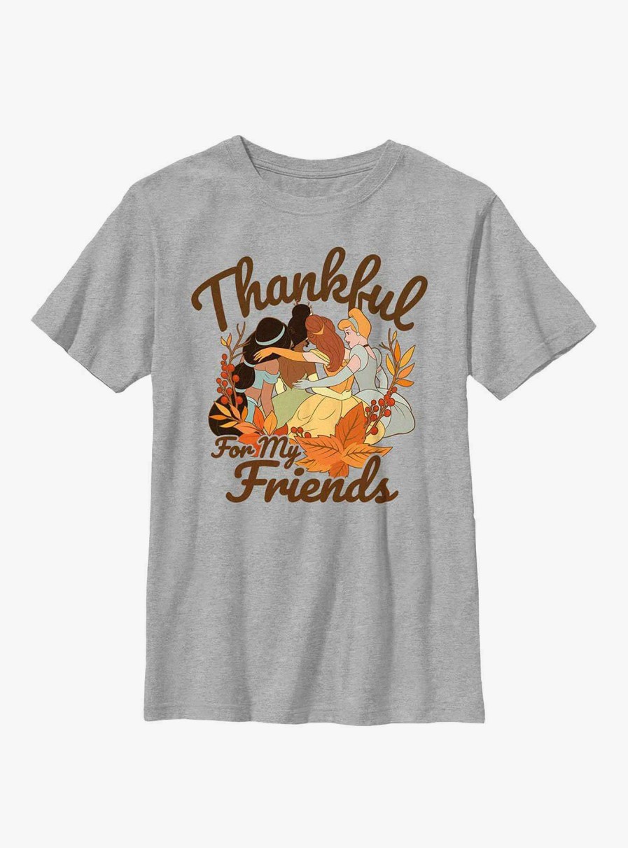 Kids * | Hot Selling Disney Princesses Thankful For My Friends Youth T-Shirt