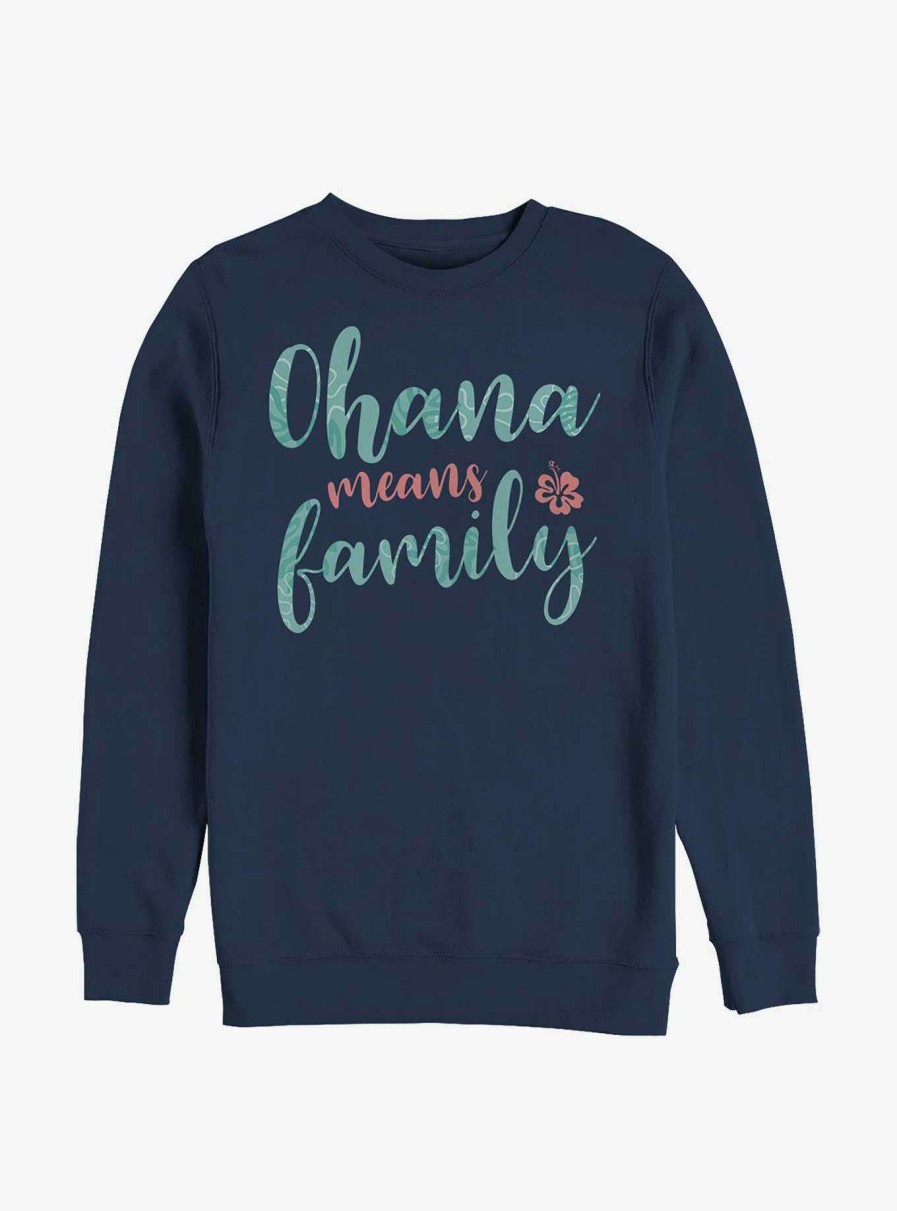 Adults * | Disney Lilo & Stitch Ohana Script Sweatshirt Best Choice