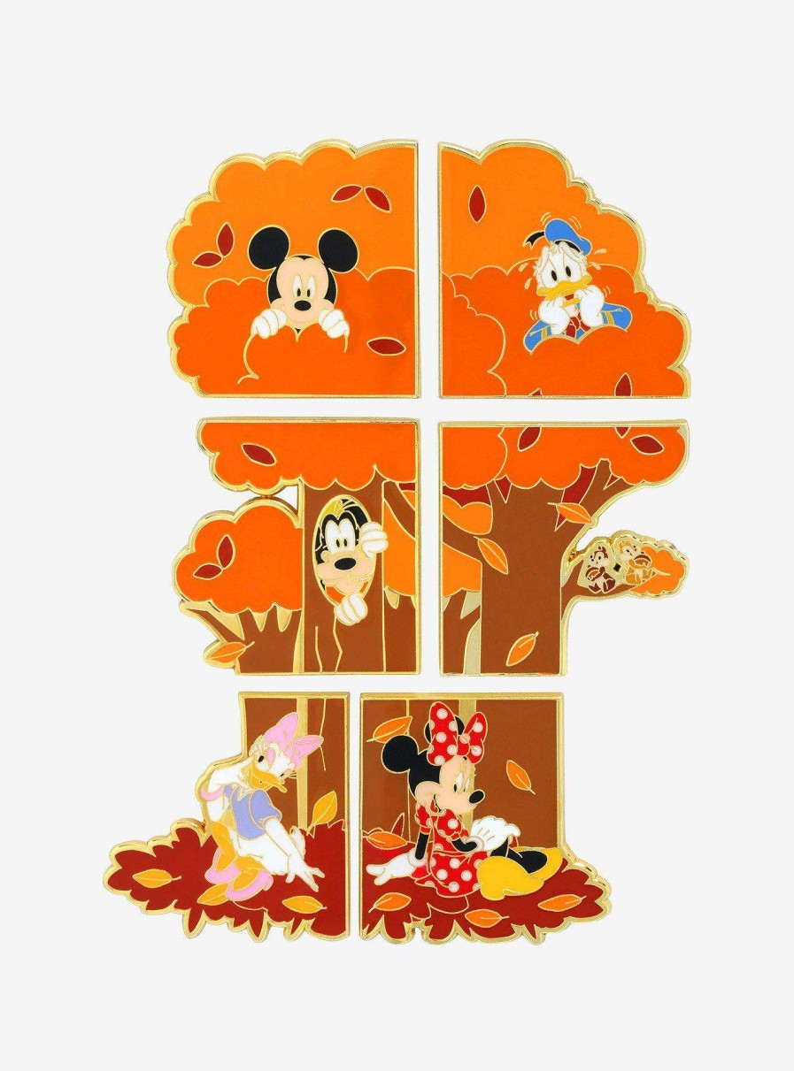 Accessories * | Hot Sell Loungefly Disney Mickey Mouse & Friends Character Tree Blind Box Enamel Pin Boxlunch Exclusive