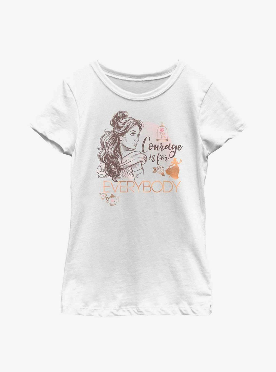 Kids * | Disney Beauty And The Beast Courage Is For Everybody Youth Girls T-Shirt Less Expensive