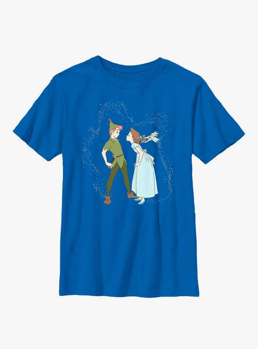 Kids * | Best Quality Disney Tinker Bell Peter & Wendy Kiss Youth T-Shirt