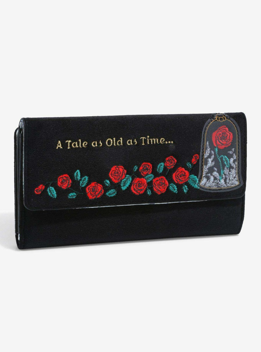 Bags * | Her Universe Disney Beauty And The Beast Tale As Old As Time Embroidered Wallet Boxlunch Exclusive Bargain Sale