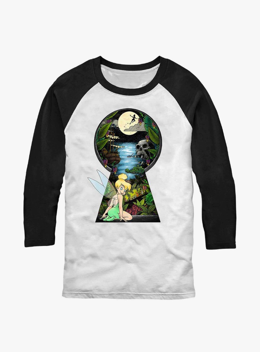 Adults * | Closeout Sale Disney Tinker Bell Keyhole Raglan T-Shirt